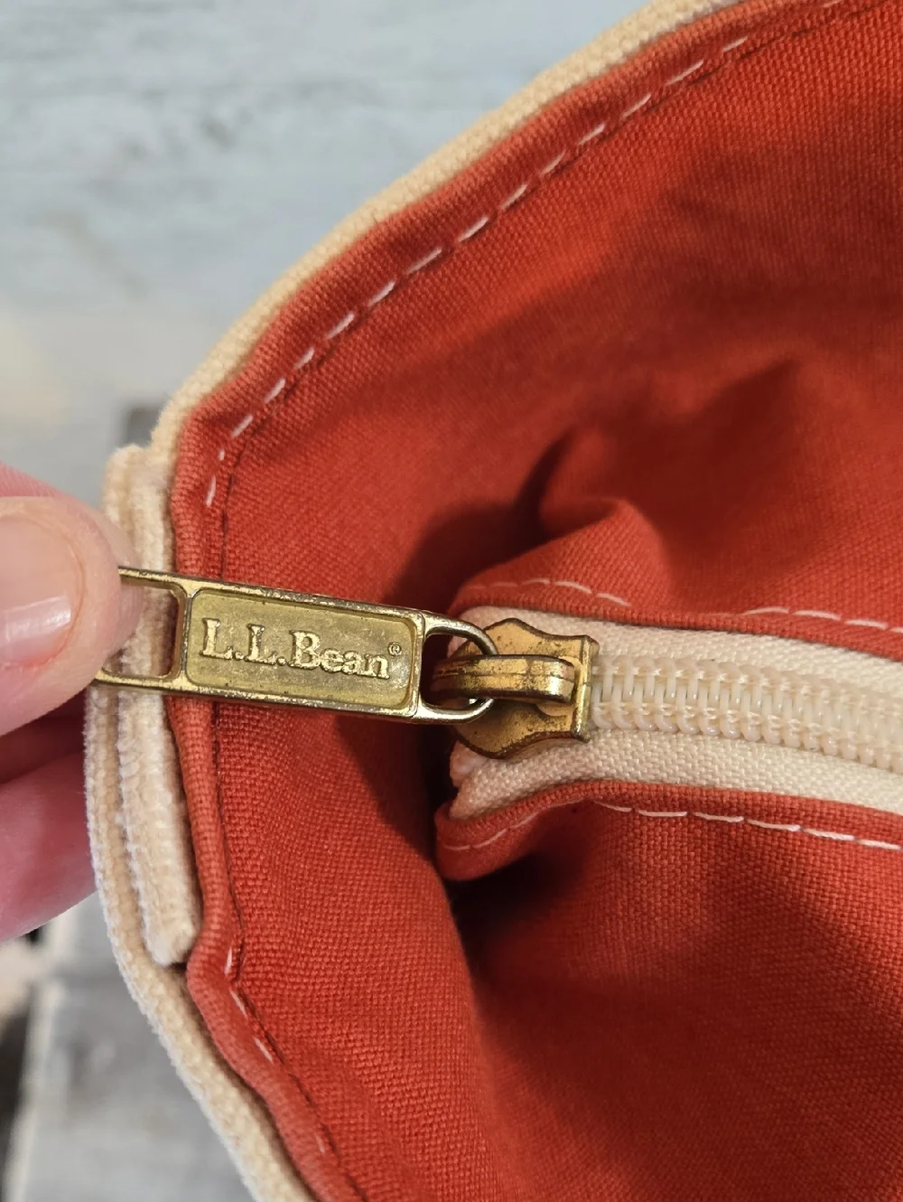 L.L. Bean Vintage Boat And Tote Canvas Bag XL Zipper Closure - Picture 7 of 11